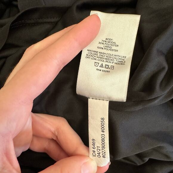 Express Women’s Black Sleeveless Ruched Midi Dress Tulip Hem Bodycon Tank XS - Picture 8 of 8